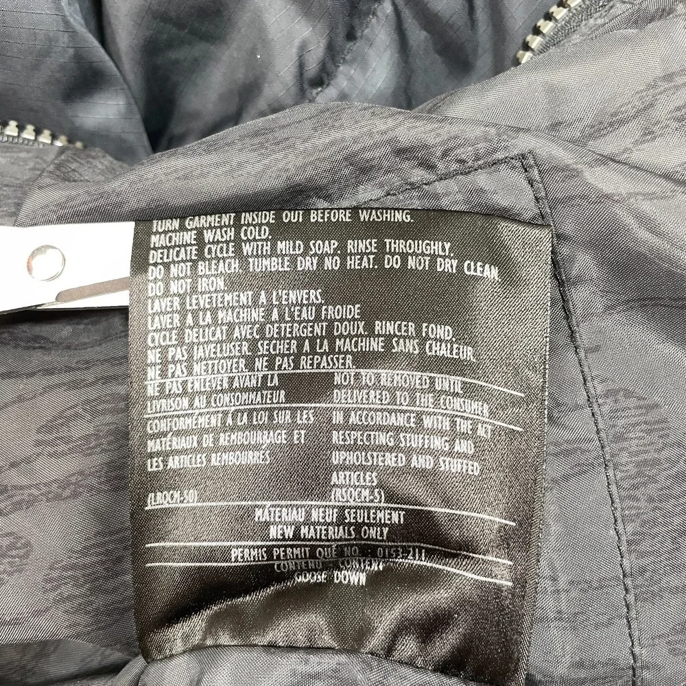 Spyder Men's XXL Puffer Jacket Grey Goose Down Feather Thick Black Hideaway Hood